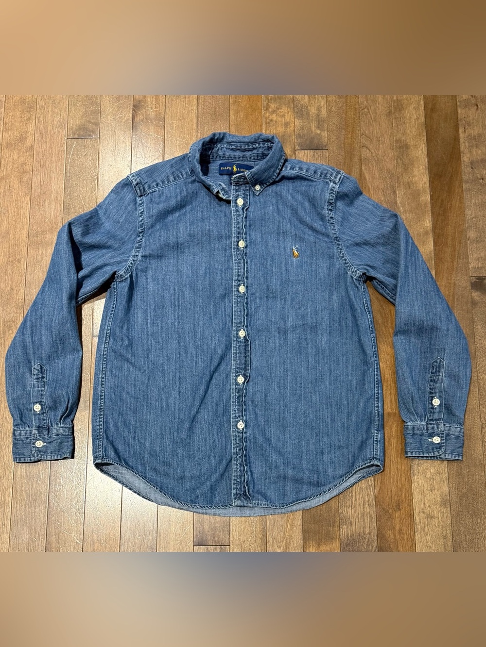 Classic Ralph Lauren Youth Denim Shirt Size L/G 14–16 – Denim Button‑Down